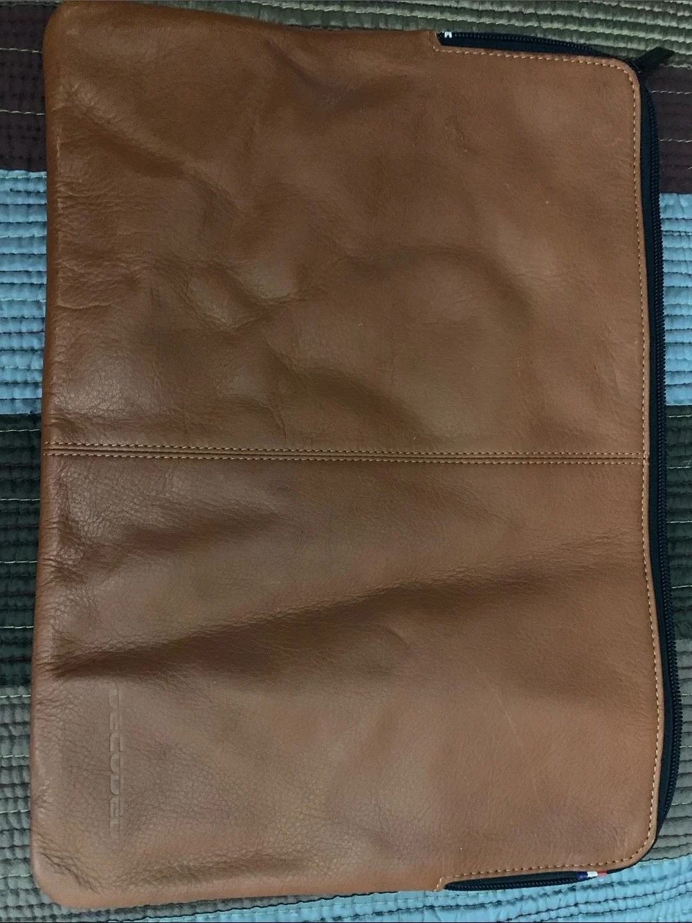 DECODED Brown Leather Men’s Zip Folio Bag